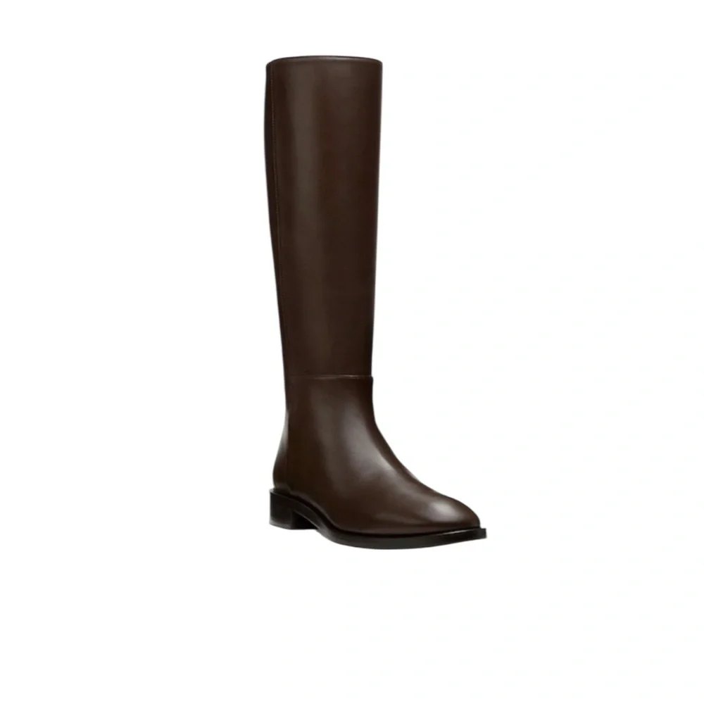 New Stuart Weitzman Keelan‎ Brown Leather Riding Boots Quiet Luxury Rare Size